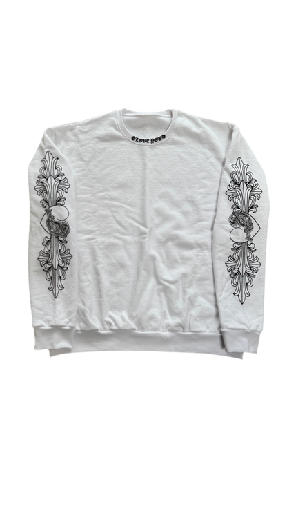 CHROME HEARTS LOVE YOU FLORAL HEART SLEEVE CREWNECK