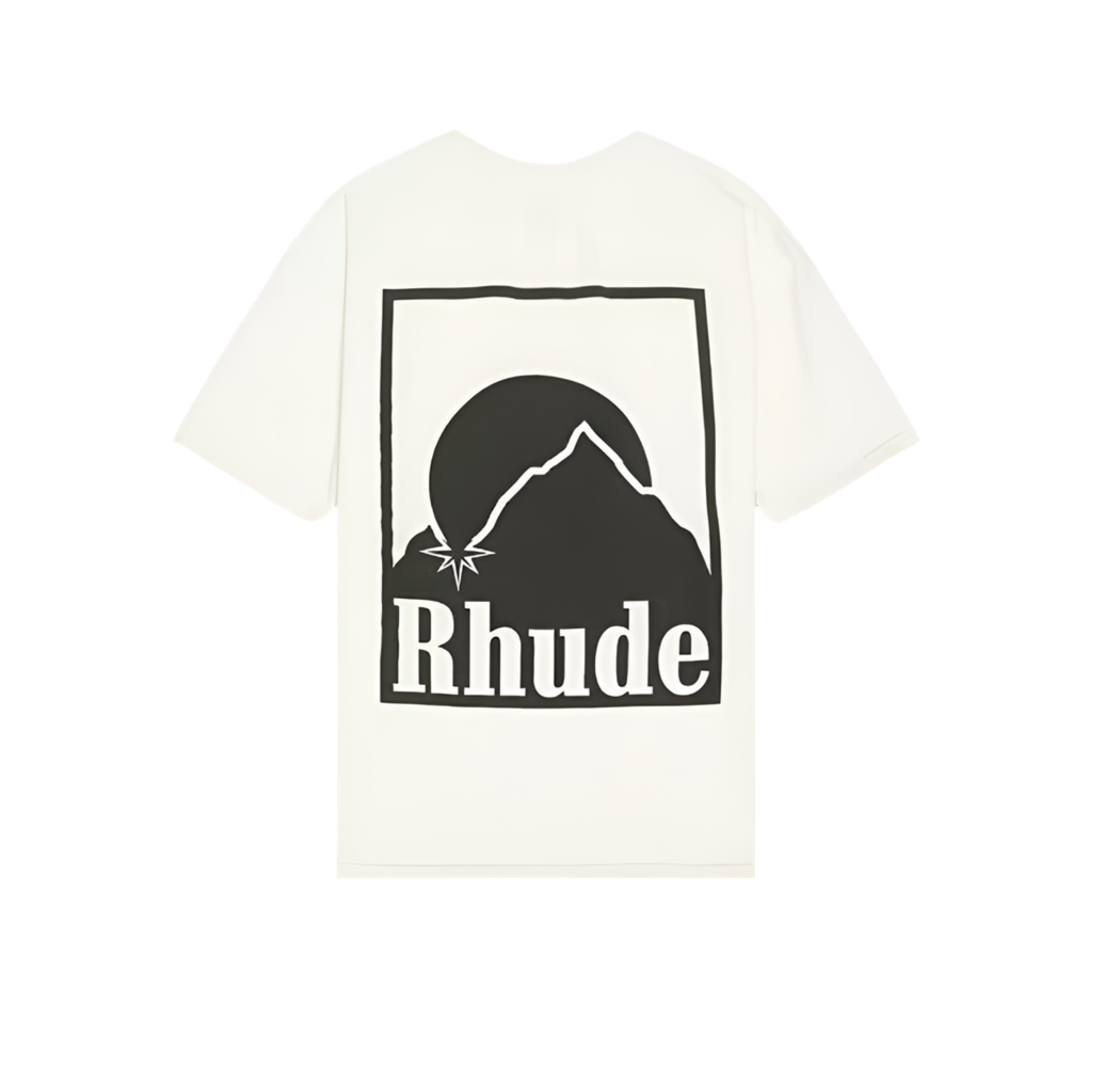 RHUDE MOONLIGHT LOGO T-SHIRT (CREAM)