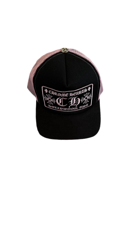 (U) CHROME HEARTS BLACK/PINK HOLLYWOOD TRUCKER