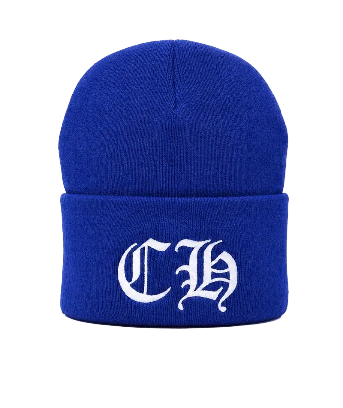 CHROME HEARTS CH LOGO BEANIE BLUE