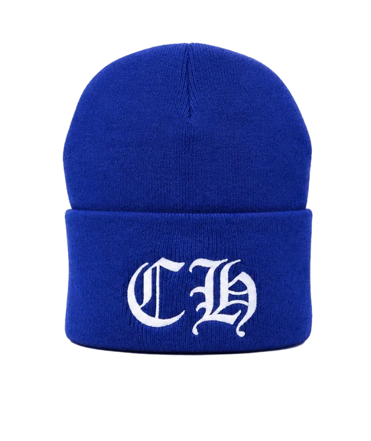 CHROME HEARTS CH LOGO BEANIE BLUE