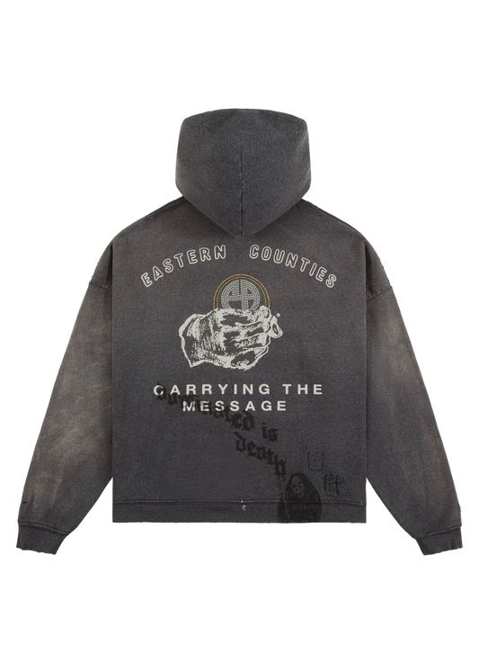 PALY HOLLYWOOD CARRYING THE MESSAGE ZIP UP HOODIE (DARK)
