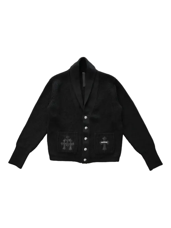 CHROME HEARTS CASHMERE CROSS PATCH CARDIGAN