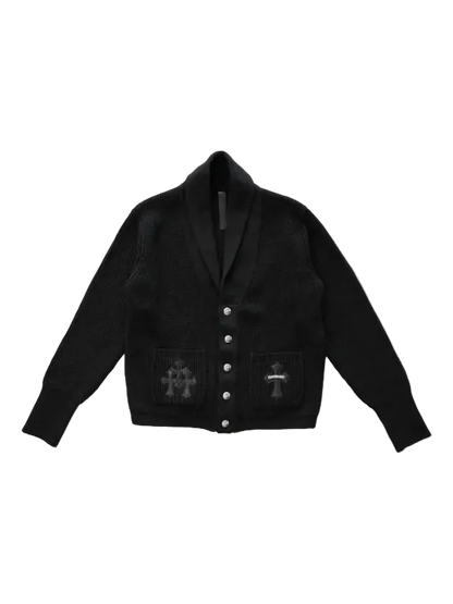 CHROME HEARTS CASHMERE CROSS PATCH CARDIGAN