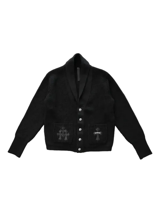 CHROME HEARTS CASHMERE CROSS PATCH CARDIGAN