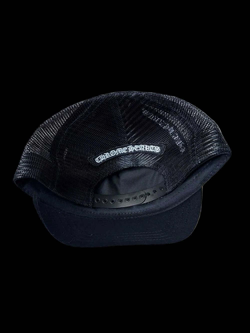 CHROME HEARTS LEATHER PATCH FUCK TRUCKER (BLACK)