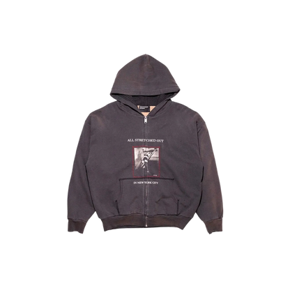 ENFANTS RICHES DEPRIMES STRETCHED OUT THERMAL LINED ZIP UP HOODIE