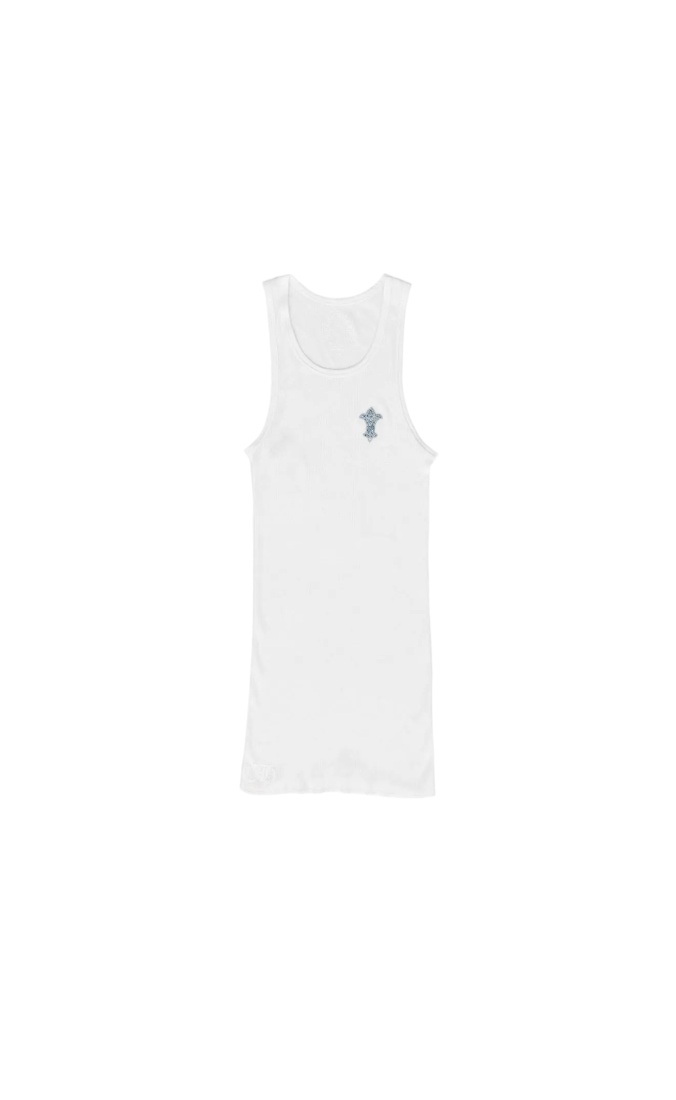 CHROME HEARTS CRYSTAL FLEUR PATCH TANK TOP (WHITE) (Copy)