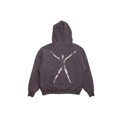 ENFANTS RICHES DEPRIMES STRETCHED OUT THERMAL LINED ZIP UP HOODIE