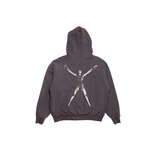 ENFANTS RICHES DEPRIMES STRETCHED OUT THERMAL LINED ZIP UP HOODIE
