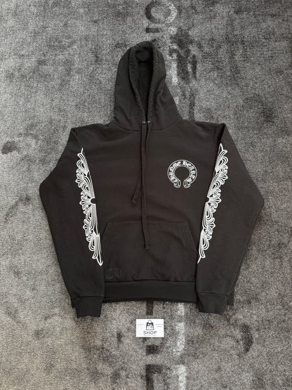 (U) CHROME HEARTS FLORAL HORSESHOE HOODIE