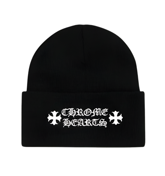 CHROME HEARTS SPELLOUT LOGO BEANIE BLACK