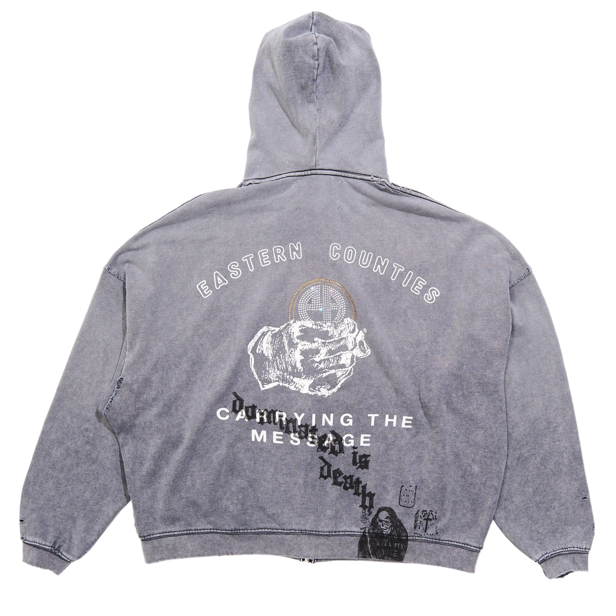 PALY HOLLYWOOD CARRYING THE MESSAGE ZIP UP HOODIE (LIGHT)
