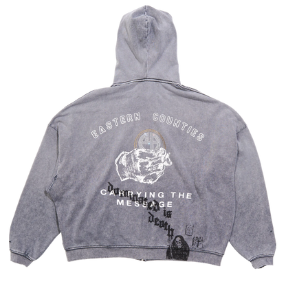PALY HOLLYWOOD CARRYING THE MESSAGE ZIP UP HOODIE (LIGHT)