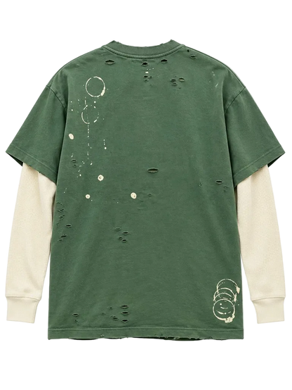 SATOSHI NAKAMOTO LUKES THERMAL BLEACHED LONG SLEEVE (GREEN)