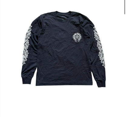 CHROME HEARTS LONDON FLORAL HORSESHOE LONG SLEEVE (BLACK)