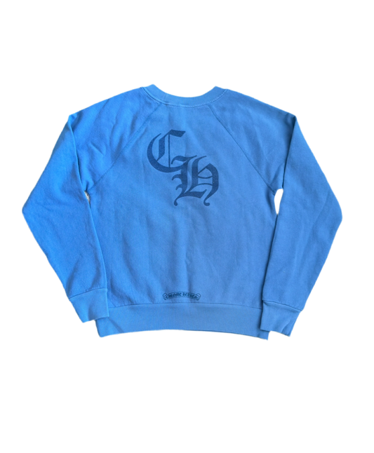 CHROME HEARTS ‘BLIND SPOT’ CEMETERY CREWNECK BLUE