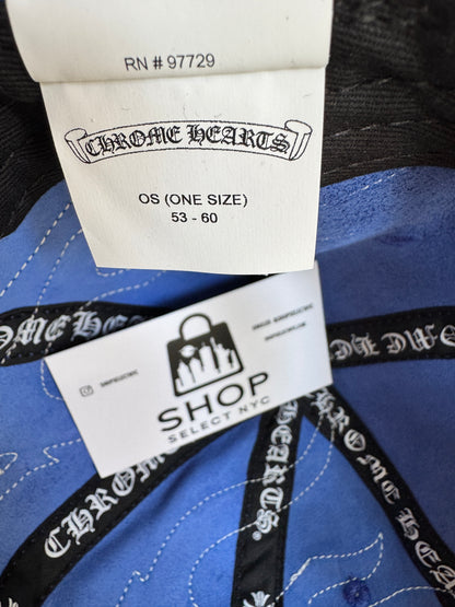 CHROME HEARTS BLUE LEATHER FLAMES DAD HAT