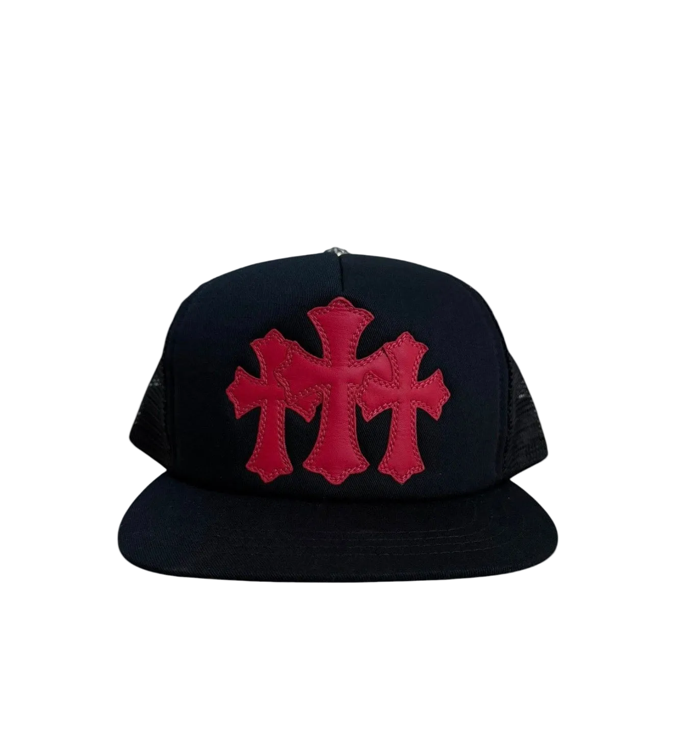CHROME HEARTS RED CEMETERY CROSS PATCH HAT