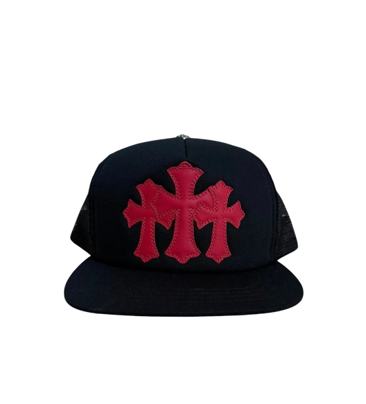 CHROME HEARTS RED CEMETERY CROSS PATCH HAT