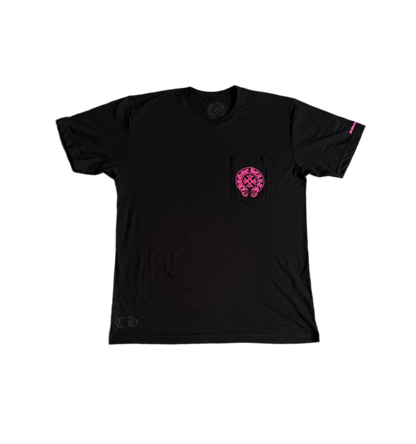 CHROME HEARTS PINK HORSESHOE SHORTSLEEVE TEE (BLACK)