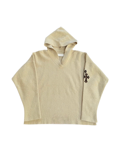 CHROME HEARTS PIMA-CHEETAH CROSS PATCH HOODIE