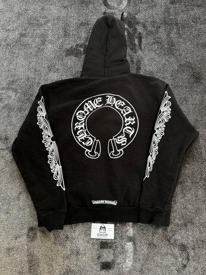 (U) CHROME HEARTS FLORAL HORSESHOE HOODIE