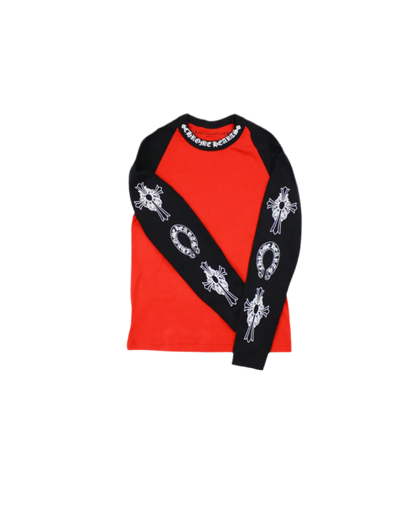 CHROME HEARTS BASEBALL NECK LOGO LONG SLEEVE
