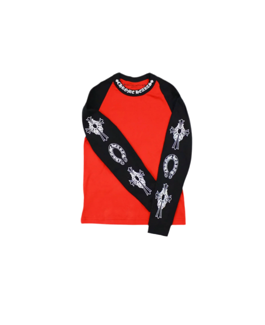CHROME HEARTS BASEBALL NECK LOGO LONG SLEEVE
