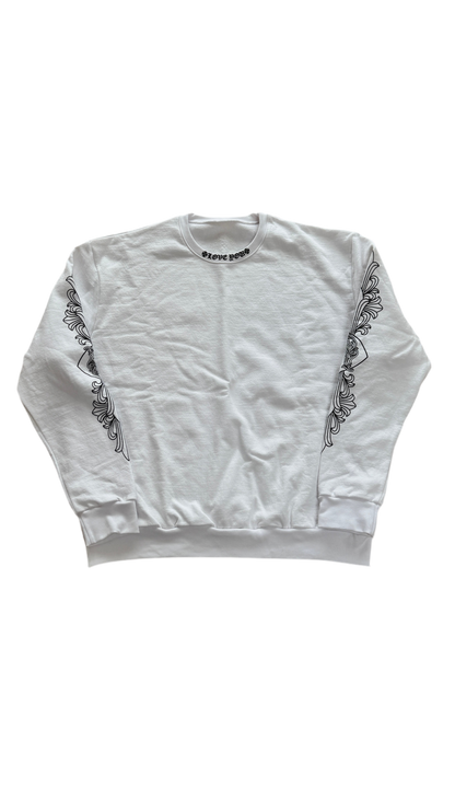 CHROME HEARTS LOVE YOU FLORAL HEART SLEEVE CREWNECK