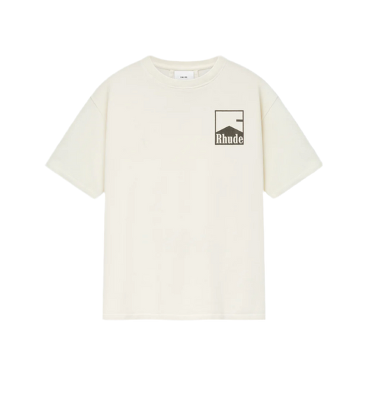 RHUDE CHEVRON LOGO T-SHIRT (CREAM)