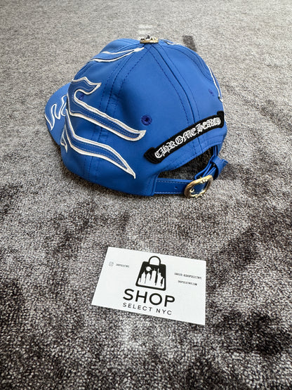 CHROME HEARTS BLUE LEATHER FLAMES DAD HAT