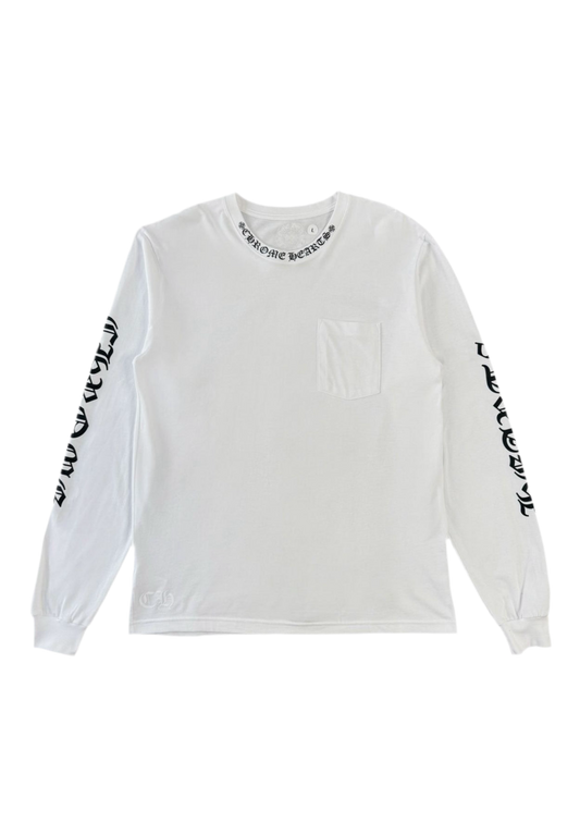 CHROME HEARTS NECK LOGO LONG SLEEVE T-SHIRT (BLACK/WHITE)