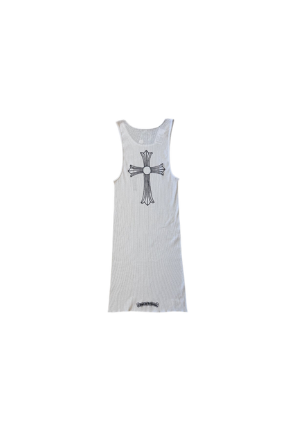 CHROME HEARTS LARGE CROSS T-BAR TANK TOP (WHT)