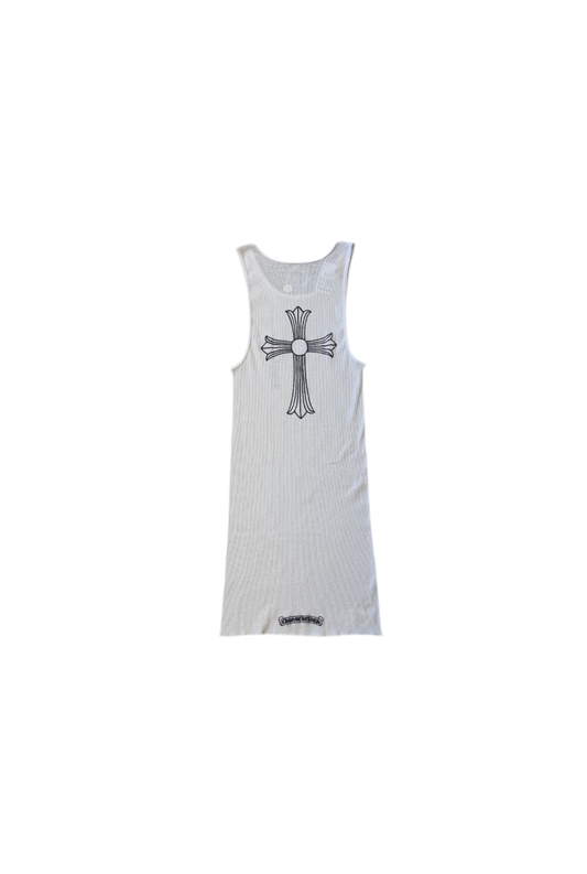 CHROME HEARTS LARGE CROSS T-BAR TANK TOP (WHT)