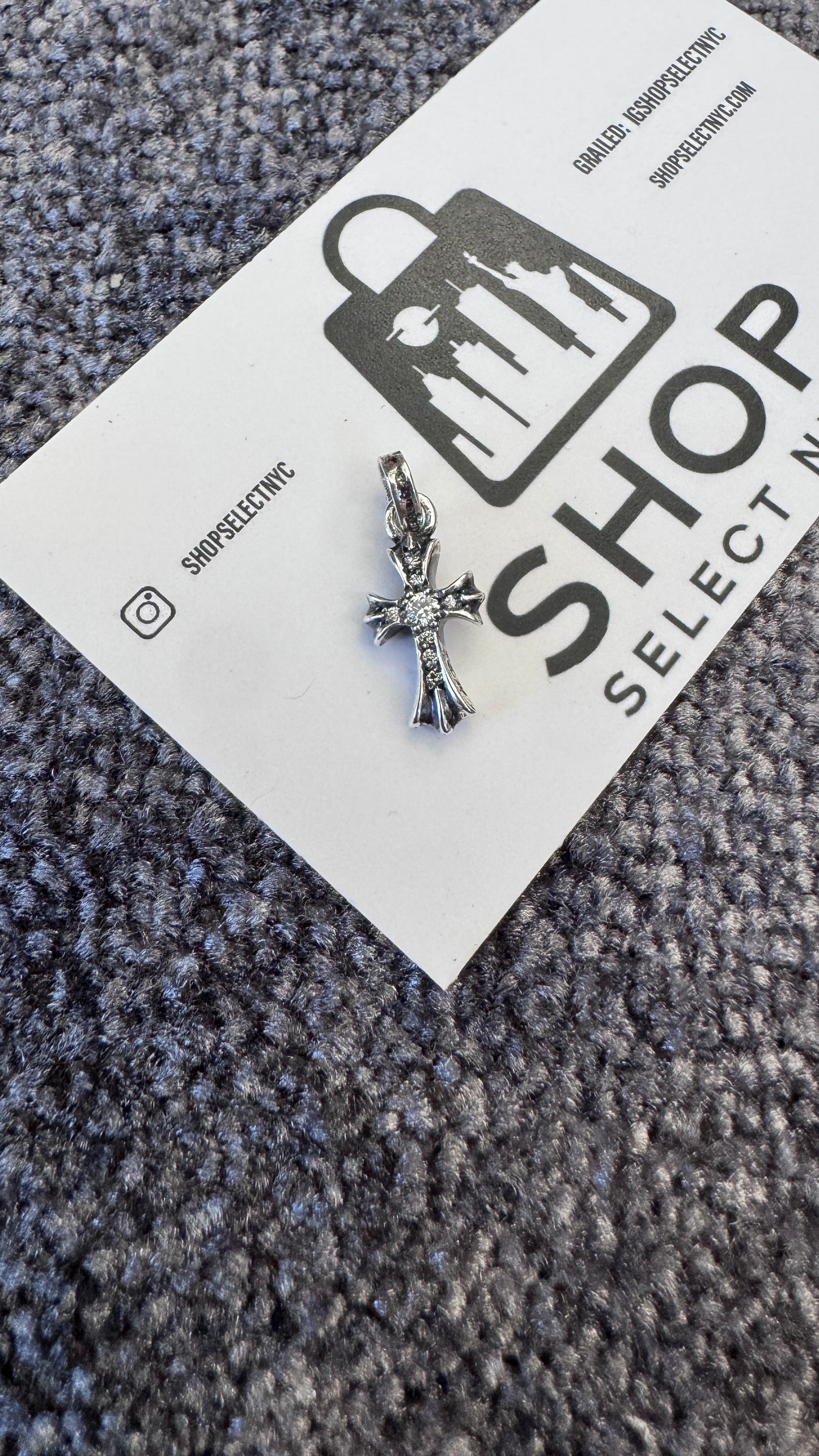CHROME HEARTS SILVER/DIAMOND BABYFAT PENDANT