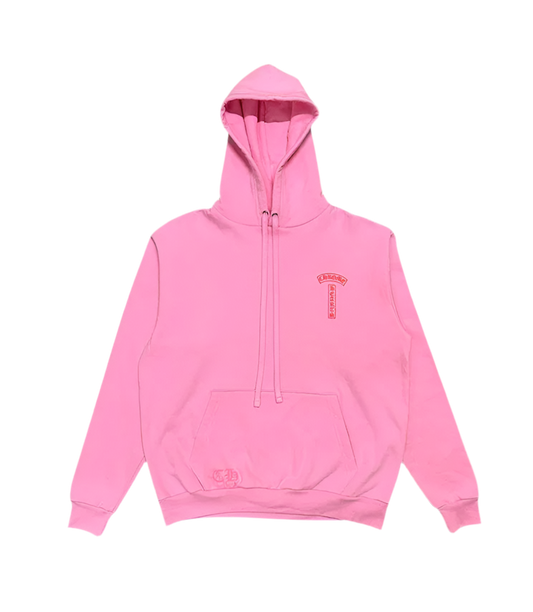 CHROME HEARTS SHOULDER LOGO HOODIE (PINK/RED)
