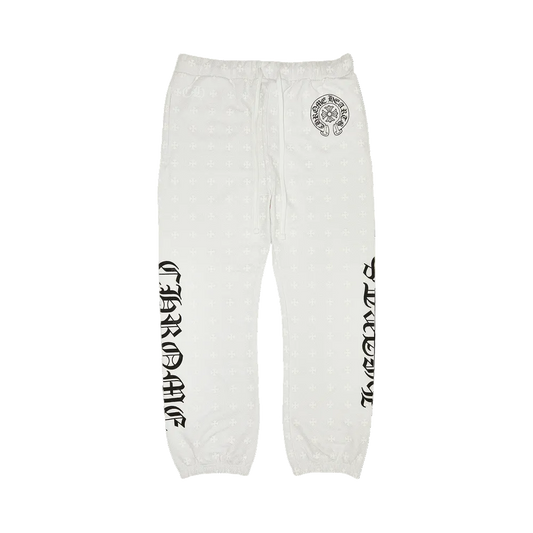 CHROME HEARTS WHITE MONOGRAM HORSESHOE SWEATPANTS