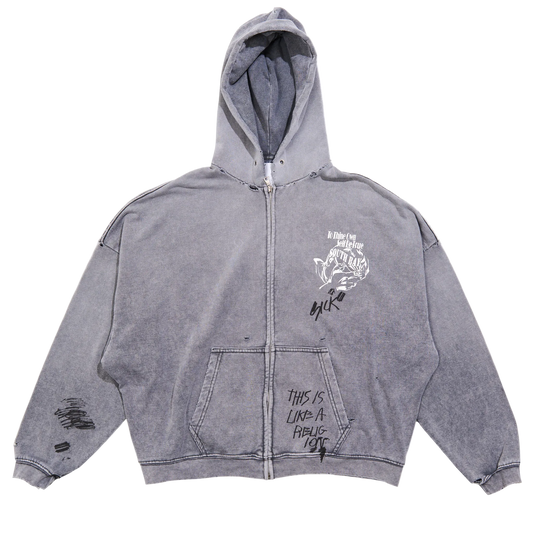 PALY HOLLYWOOD CARRYING THE MESSAGE ZIP UP HOODIE (LIGHT)