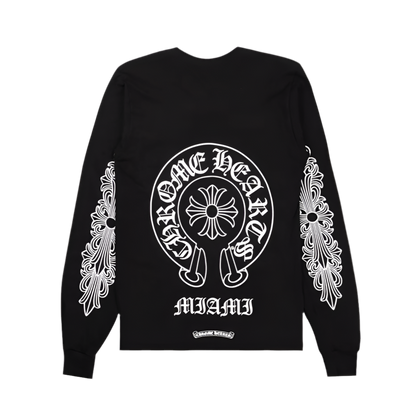 CHROME HEARTS MIAMI FLORAL HORSESHOE LONGSLEEVE T-SHIRT