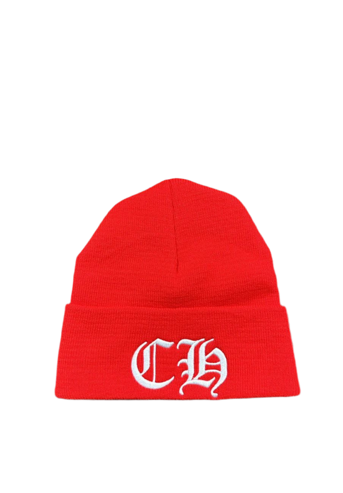 CHROME HEARTS RED CH LOGO BEANIE