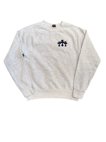 CHROME HEARTS ‘BLIND SPOT’ CEMETERY CREWNECK GREY