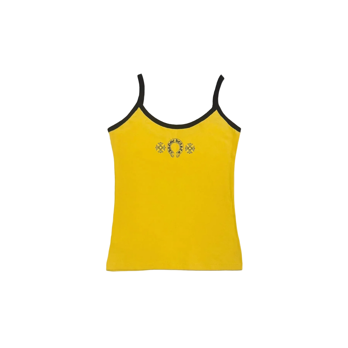 CHROME HEARTS WOMENS CROP TANK SHIRT (YELLOW)