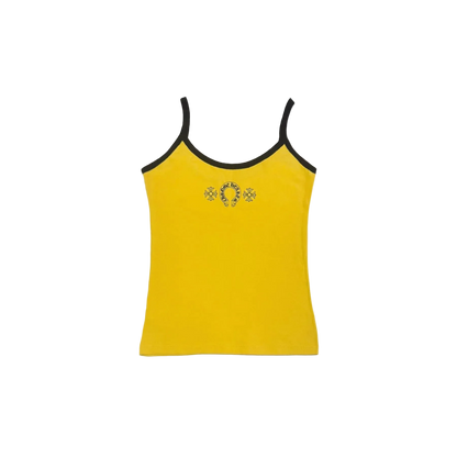 CHROME HEARTS WOMENS CROP TANK SHIRT (YELLOW)