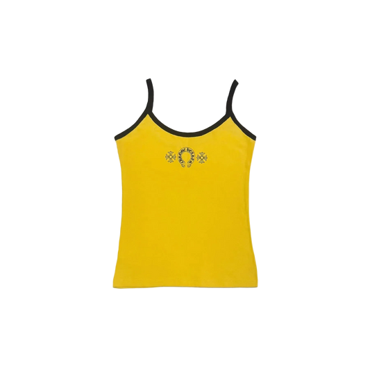 CHROME HEARTS WOMENS CROP TANK SHIRT (YELLOW)