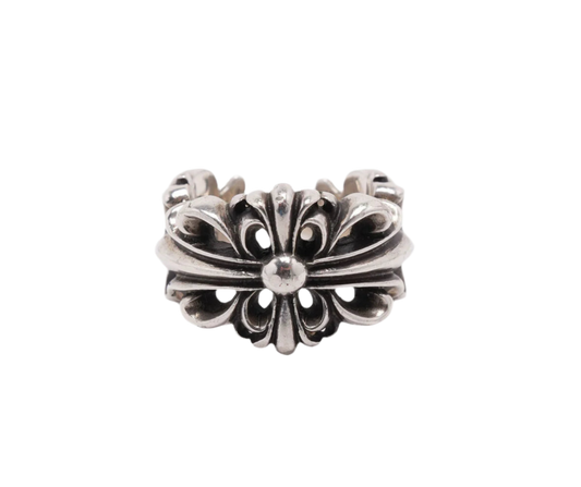 CHROME HEARTS DOUBLE FLORAL RING