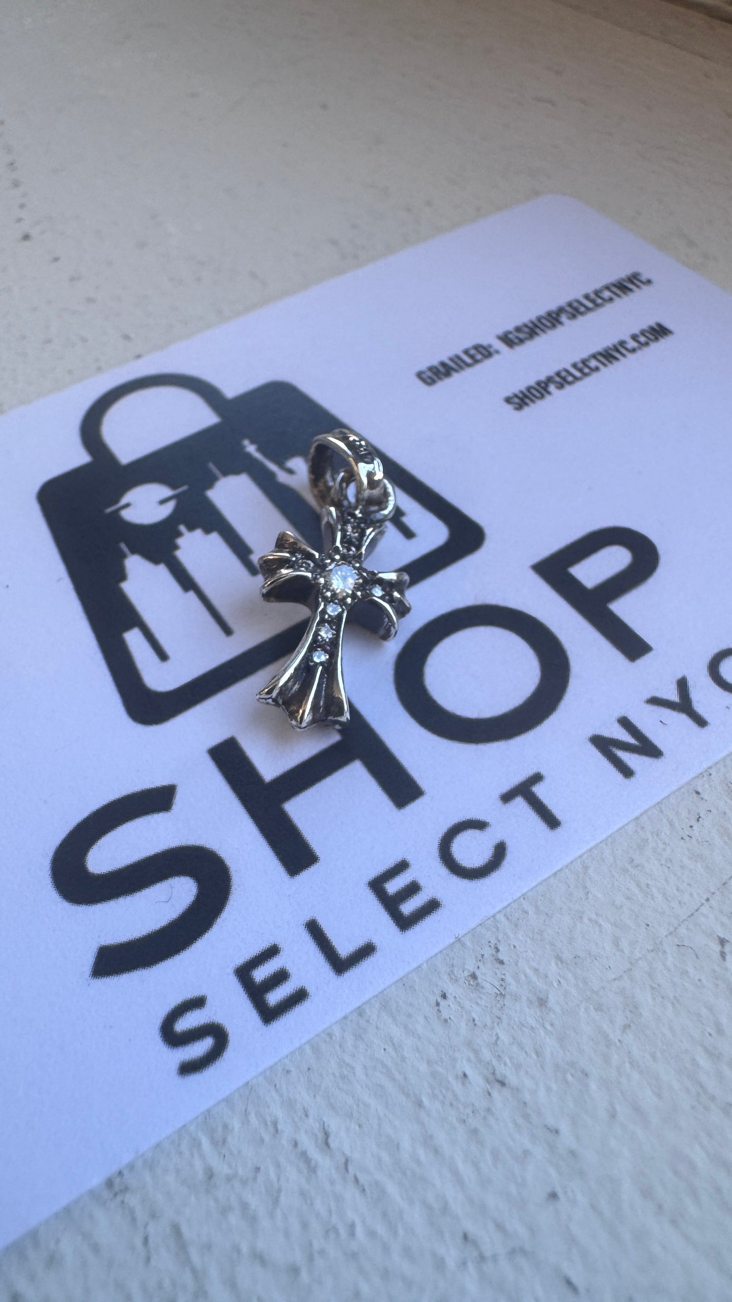 CHROME HEARTS SILVER/DIAMOND BABYFAT PENDANT