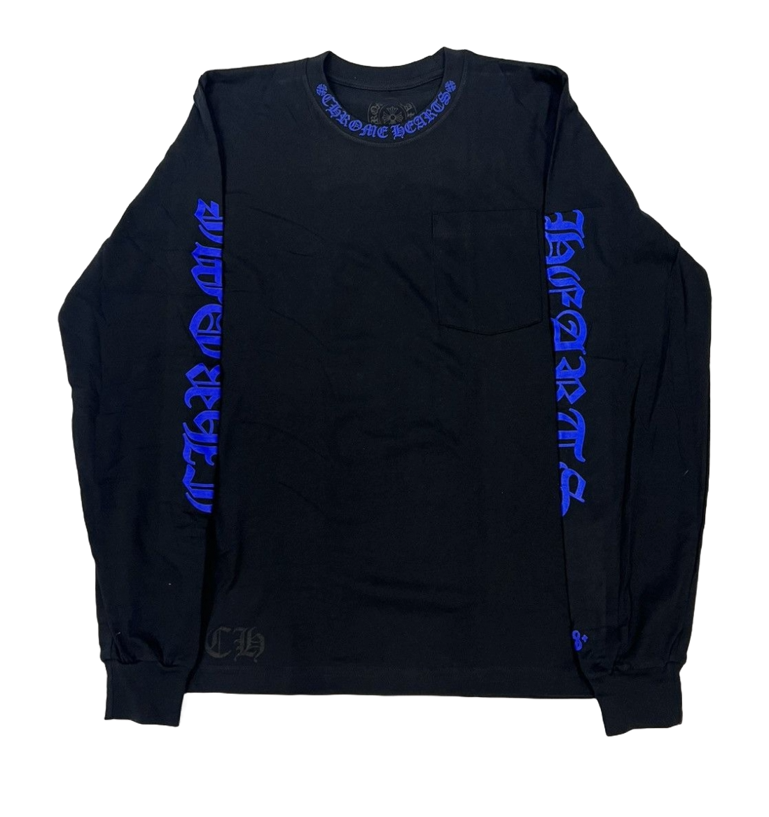 CHROME HEARTS NECK LOGO LONGSLEEVE T-SHIRT (BLUE/BLACK)