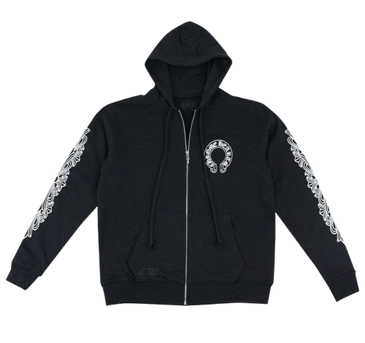 CHROME HEARTS FLORAL HORSESHOE ZIP UP HOODIE