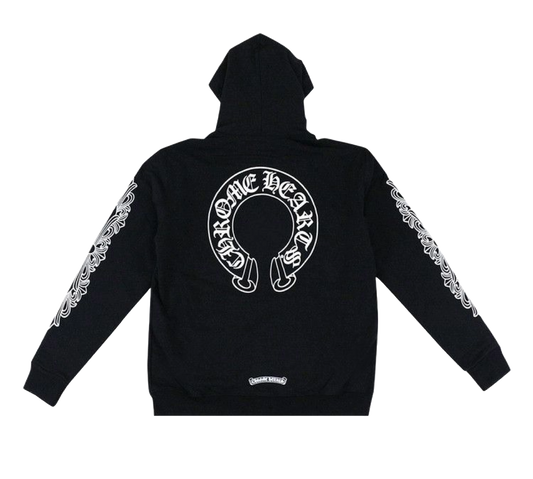 CHROME HEARTS FLORAL HORSESHOE ZIP UP HOODIE (THERMAL LINED)